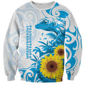 New Zealand Autism Awareness Month Sweatshirt Takiwatanga Maori Lizard With Sunflower