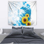 New Zealand Autism Awareness Month Tapestry Takiwatanga Maori Lizard With Sunflower