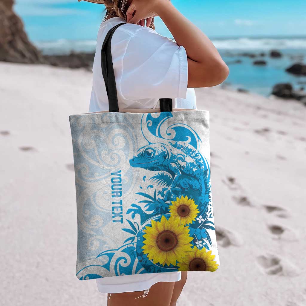 New Zealand Autism Awareness Month Tote Bag Takiwatanga Maori Lizard With Sunflower - Aussie Hoodie