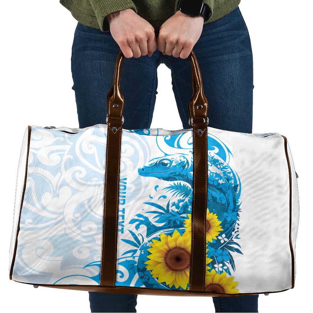 New Zealand Autism Awareness Month Travel Bag Takiwatanga Maori Lizard With Sunflower - Aussie Hoodie