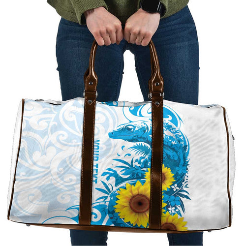 New Zealand Autism Awareness Month Travel Bag Takiwatanga Maori Lizard With Sunflower - Aussie Hoodie