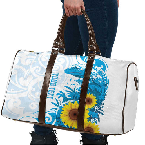 New Zealand Autism Awareness Month Travel Bag Takiwatanga Maori Lizard With Sunflower - Aussie Hoodie