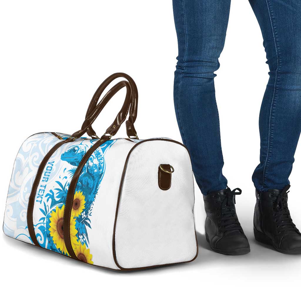 New Zealand Autism Awareness Month Travel Bag Takiwatanga Maori Lizard With Sunflower - Aussie Hoodie