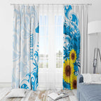 New Zealand Autism Awareness Month Window Curtain Takiwatanga Maori Lizard With Sunflower