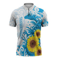 New Zealand Autism Awareness Month Zipper Polo Shirt Takiwatanga Maori Lizard With Sunflower - Aussie Hoodie