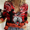 North Sydney Rugby ANZAC Women Casual Shirt Bears Indigenous Mix Camouflage Poppy LT14