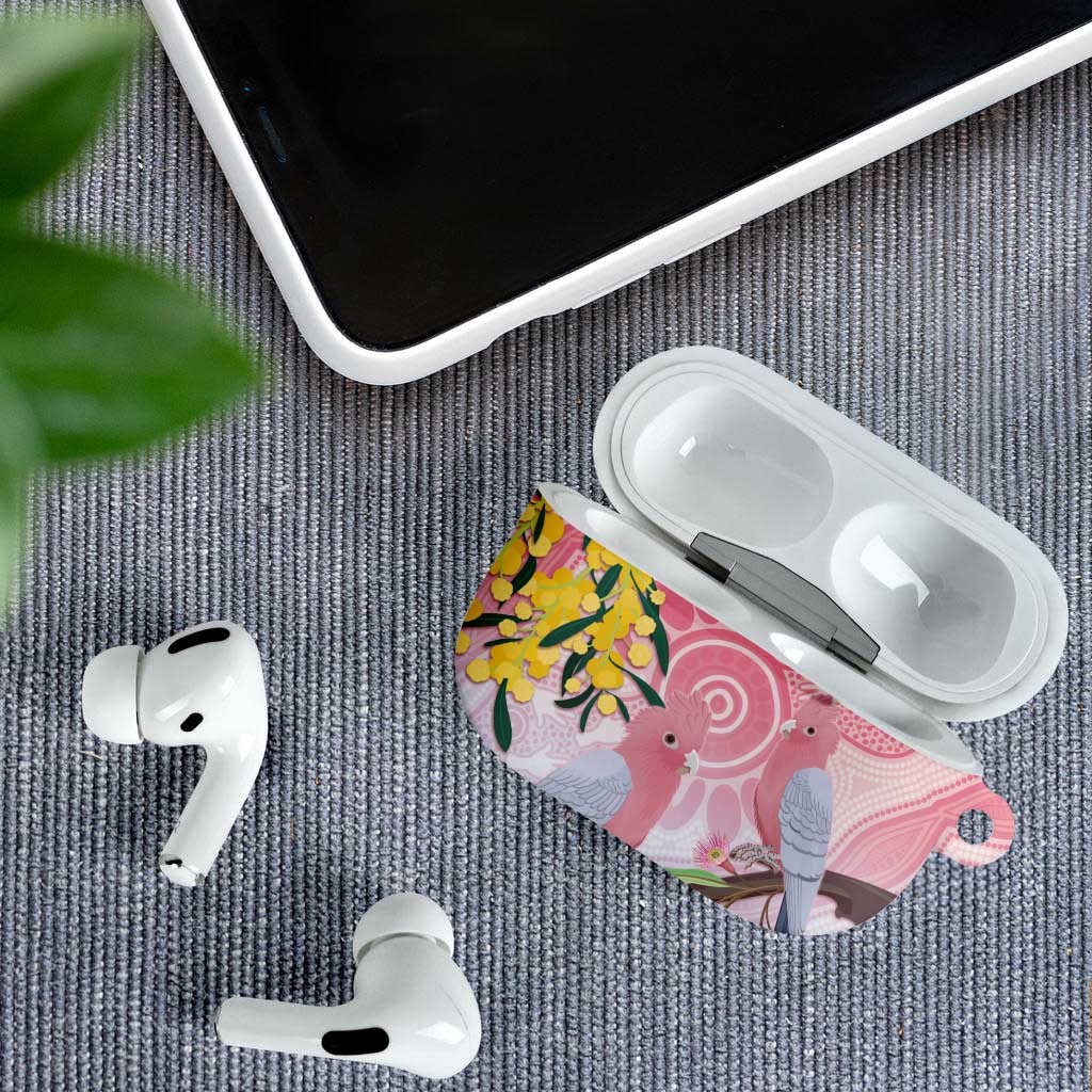 Australia Galah AirPods Case Gumblossoms Golden Wattle Aboriginal Art - Aussie Hoodie