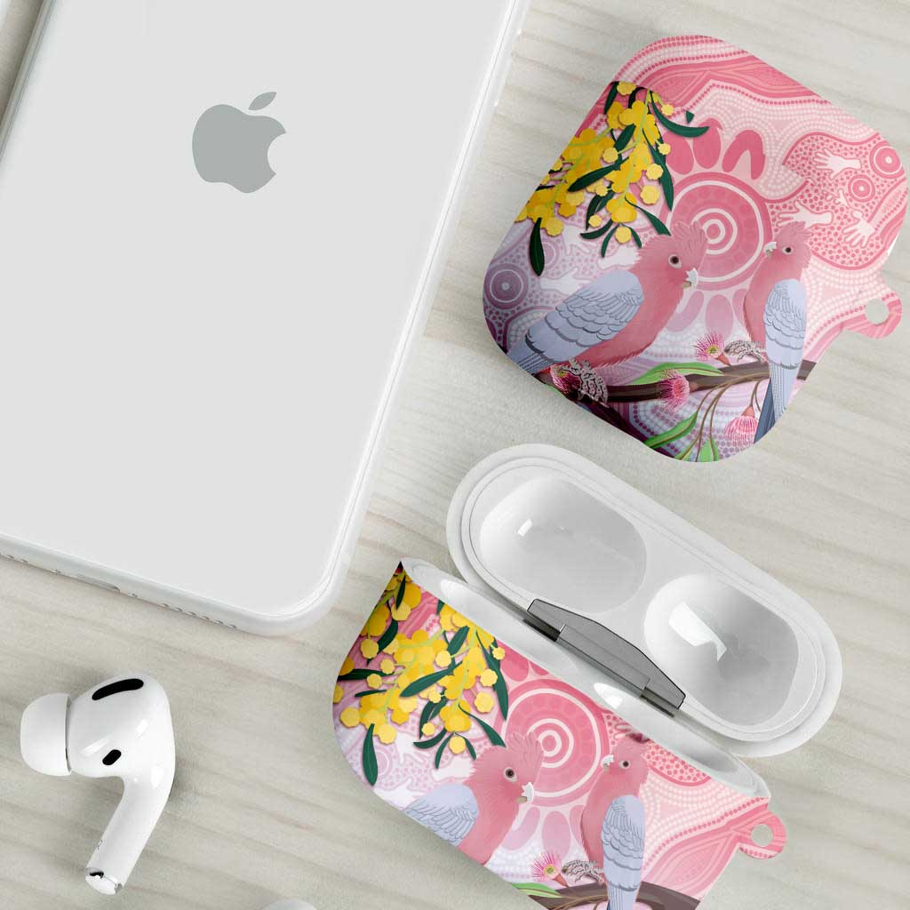 Australia Galah AirPods Case Gumblossoms Golden Wattle Aboriginal Art - Aussie Hoodie