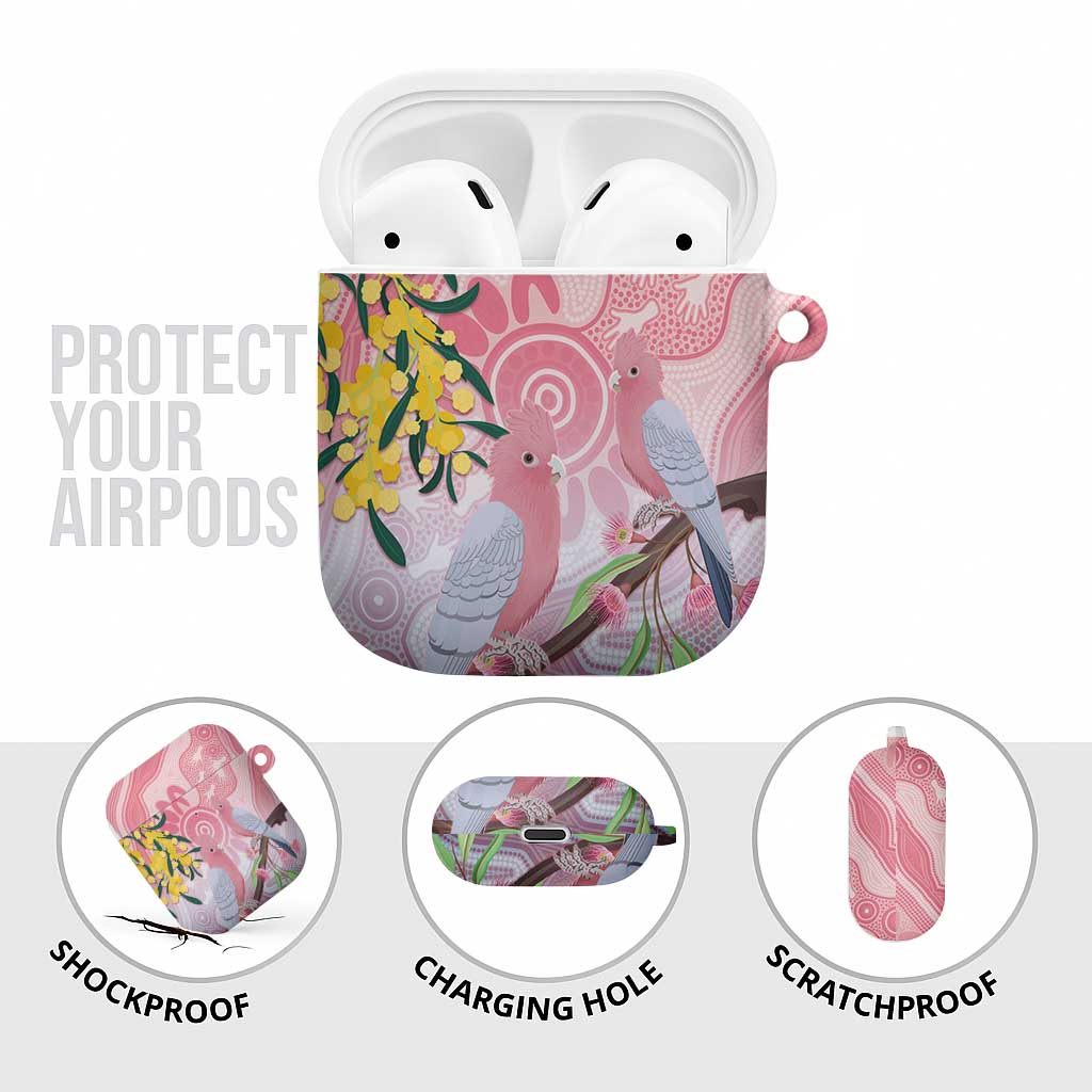 Australia Galah AirPods Case Gumblossoms Golden Wattle Aboriginal Art - Aussie Hoodie