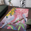 Australia Galah Area Rug Gumblossoms Golden Wattle Aboriginal Art