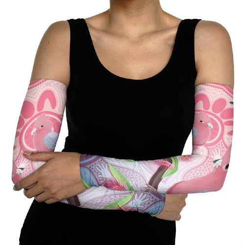 Australia Galah Arm Sleeves Gumblossoms Golden Wattle Aboriginal Art - Aussie Hoodie
