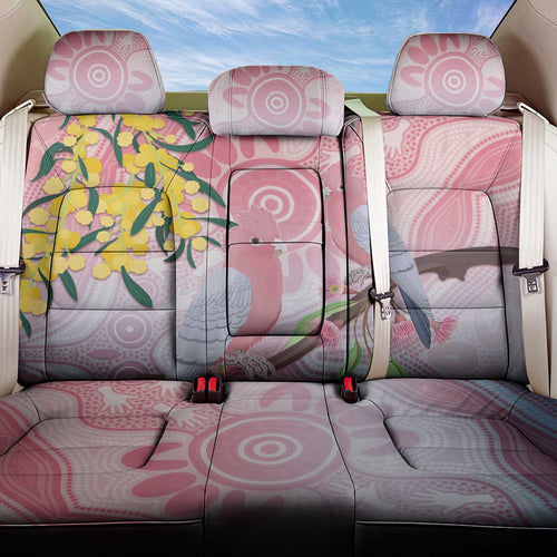 Australia Galah Back Car Seat Cover Gumblossoms Golden Wattle Aboriginal Art