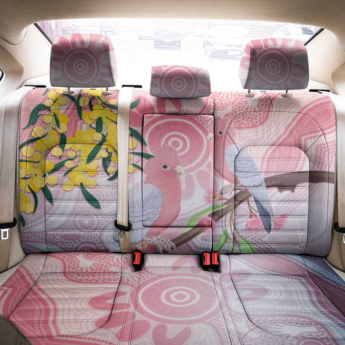 Australia Galah Back Car Seat Cover Gumblossoms Golden Wattle Aboriginal Art