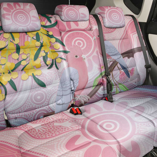 Australia Galah Back Car Seat Cover Gumblossoms Golden Wattle Aboriginal Art