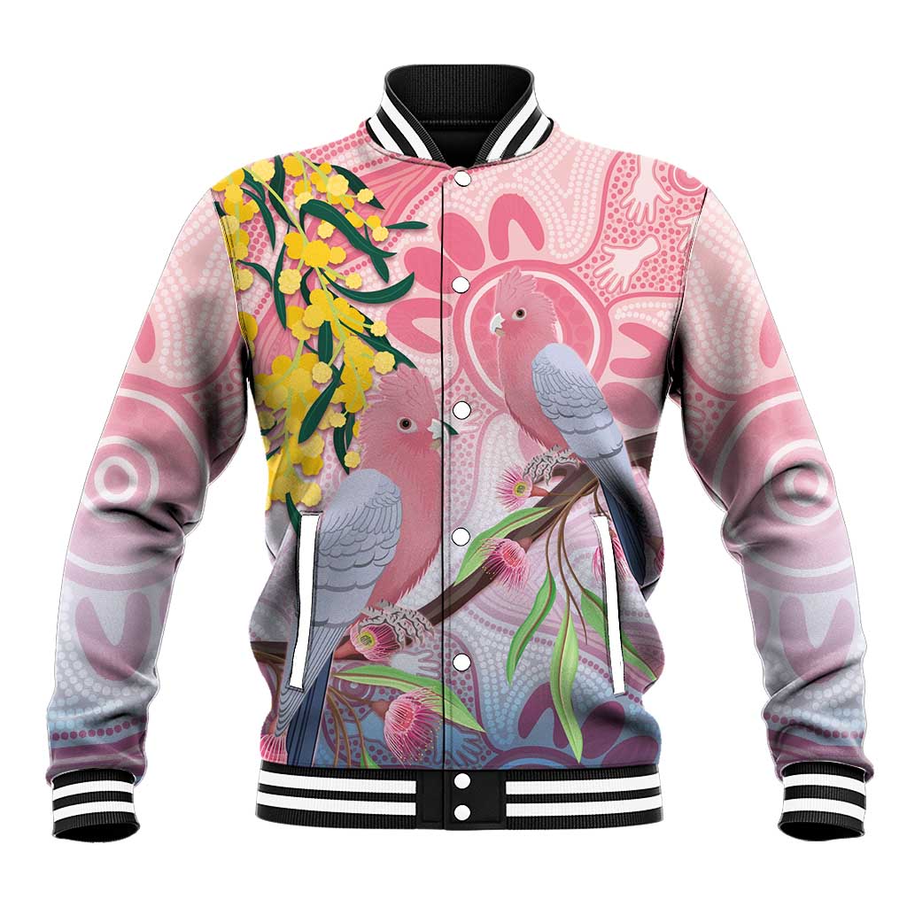 Australia Galah Baseball Jacket Gumblossoms Golden Wattle Aboriginal Art