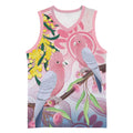 Australia Galah Basketball Jersey Gumblossoms Golden Wattle Aboriginal Art - Aussie Hoodie