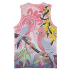 Australia Galah Basketball Jersey Gumblossoms Golden Wattle Aboriginal Art - Aussie Hoodie