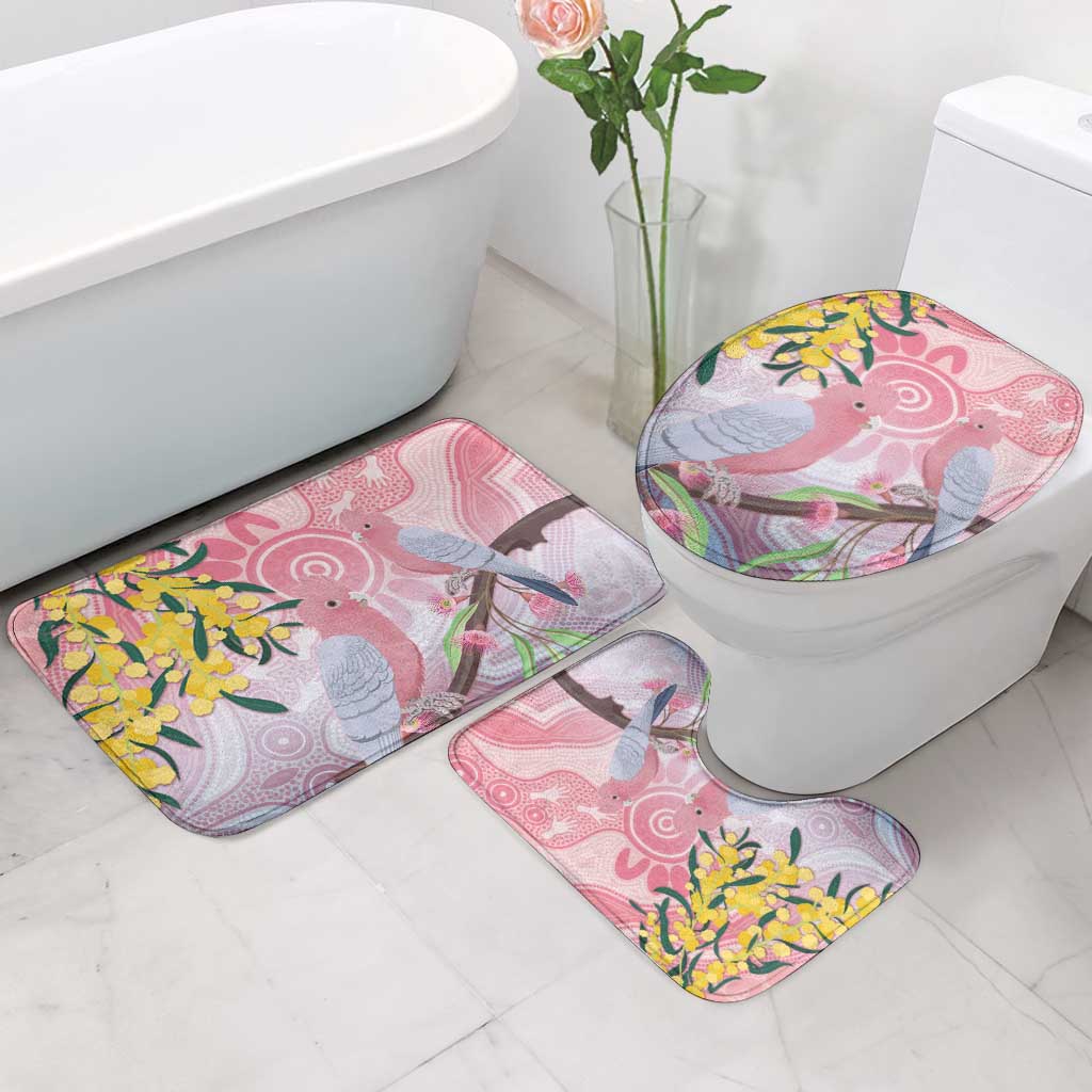 Australia Galah Bathroom Set Gumblossoms Golden Wattle Aboriginal Art - Aussie Hoodie