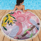 Australia Galah Beach Blanket Gumblossoms Golden Wattle Aboriginal Art
