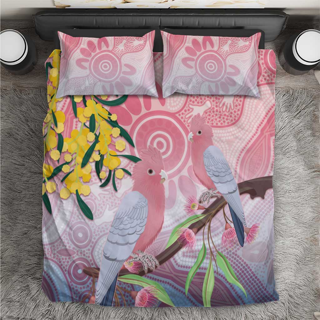 Australia Galah Bedding Set Gumblossoms Golden Wattle Aboriginal Art