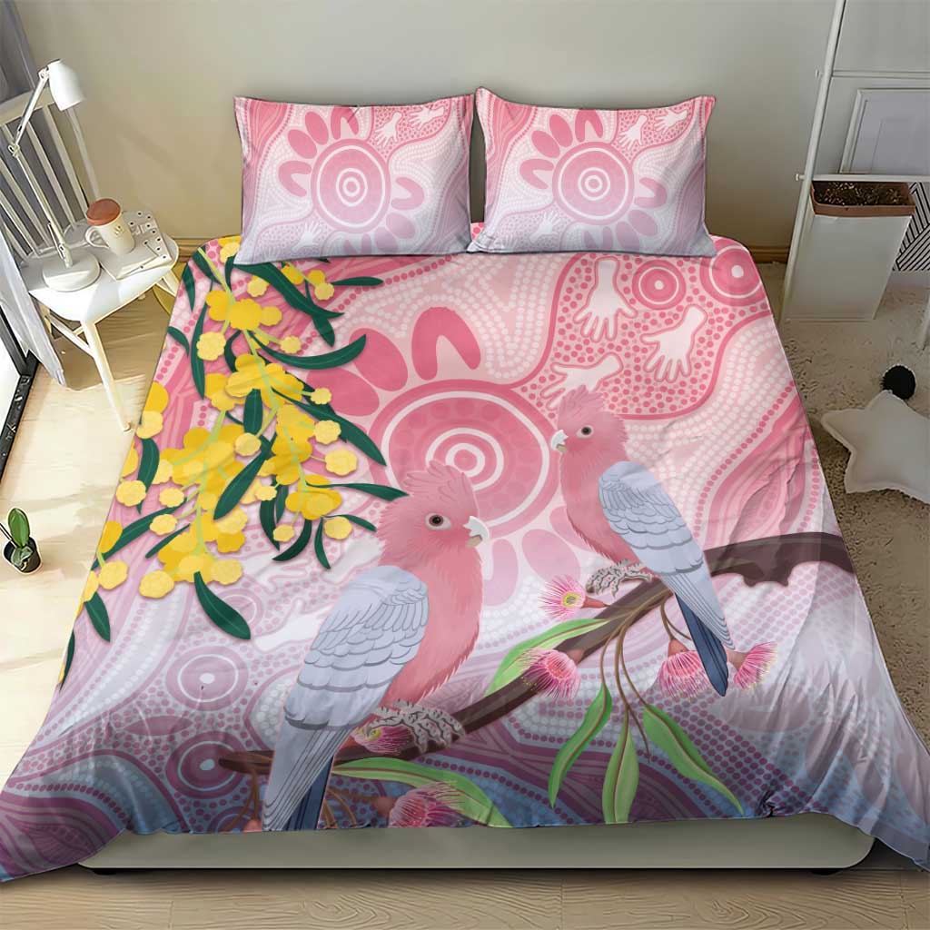 Australia Galah Bedding Set Gumblossoms Golden Wattle Aboriginal Art