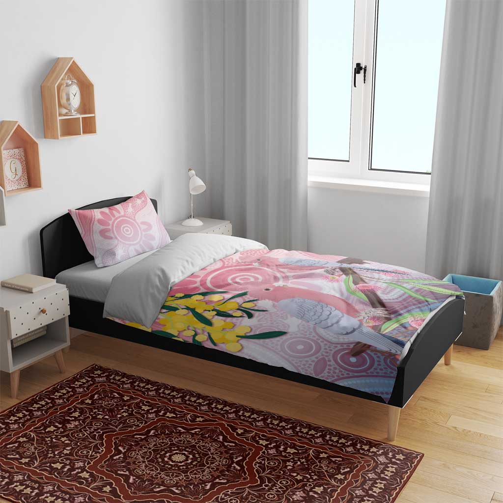 Australia Galah Bedding Set Gumblossoms Golden Wattle Aboriginal Art