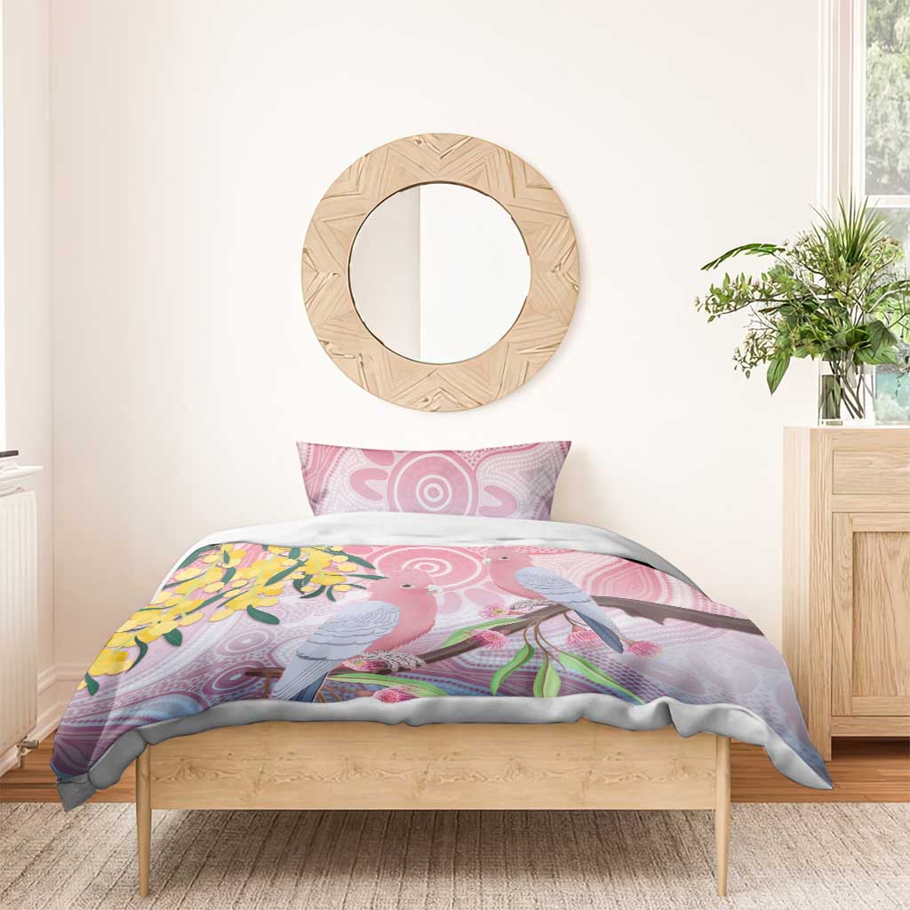 Australia Galah Bedding Set Gumblossoms Golden Wattle Aboriginal Art