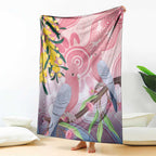 Australia Galah Blanket Gumblossoms Golden Wattle Aboriginal Art