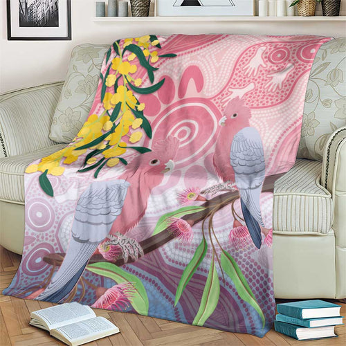 Australia Galah Blanket Gumblossoms Golden Wattle Aboriginal Art
