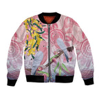 Australia Galah Bomber Jacket Gumblossoms Golden Wattle Aboriginal Art