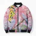Australia Galah Bomber Puffer Jacket Gumblossoms Golden Wattle Aboriginal Art - Aussie Hoodie