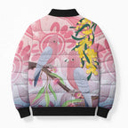 Australia Galah Bomber Puffer Jacket Gumblossoms Golden Wattle Aboriginal Art - Aussie Hoodie