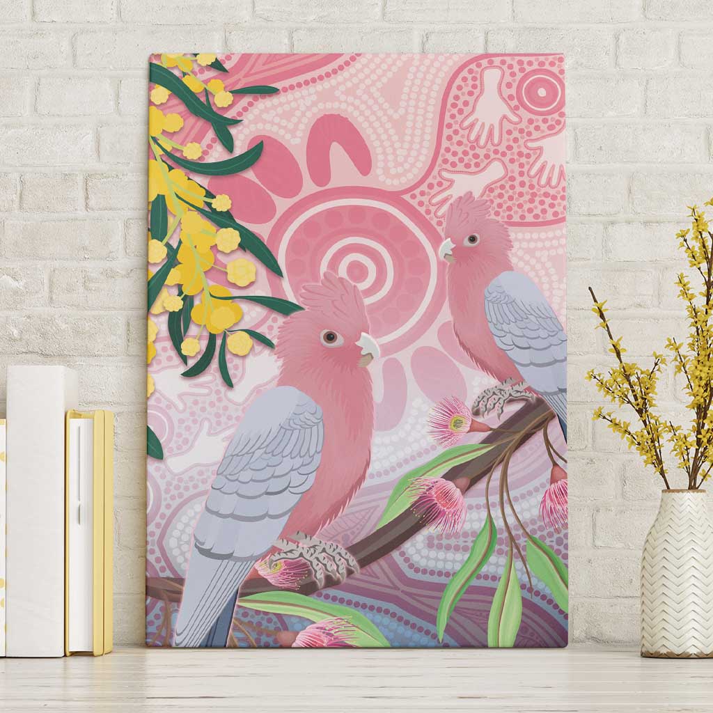 Australia Galah Canvas Wall Art Gumblossoms Golden Wattle Aboriginal Art