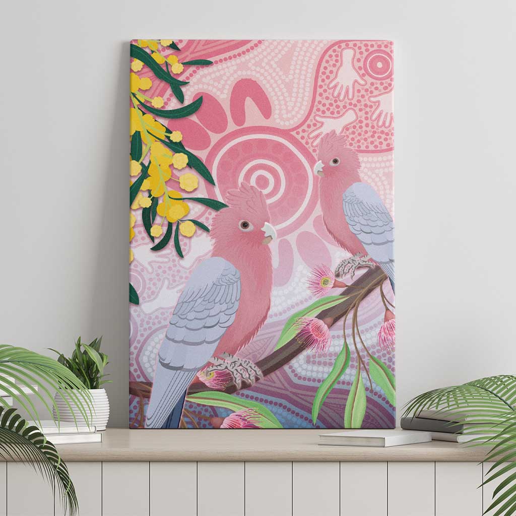 Australia Galah Canvas Wall Art Gumblossoms Golden Wattle Aboriginal Art
