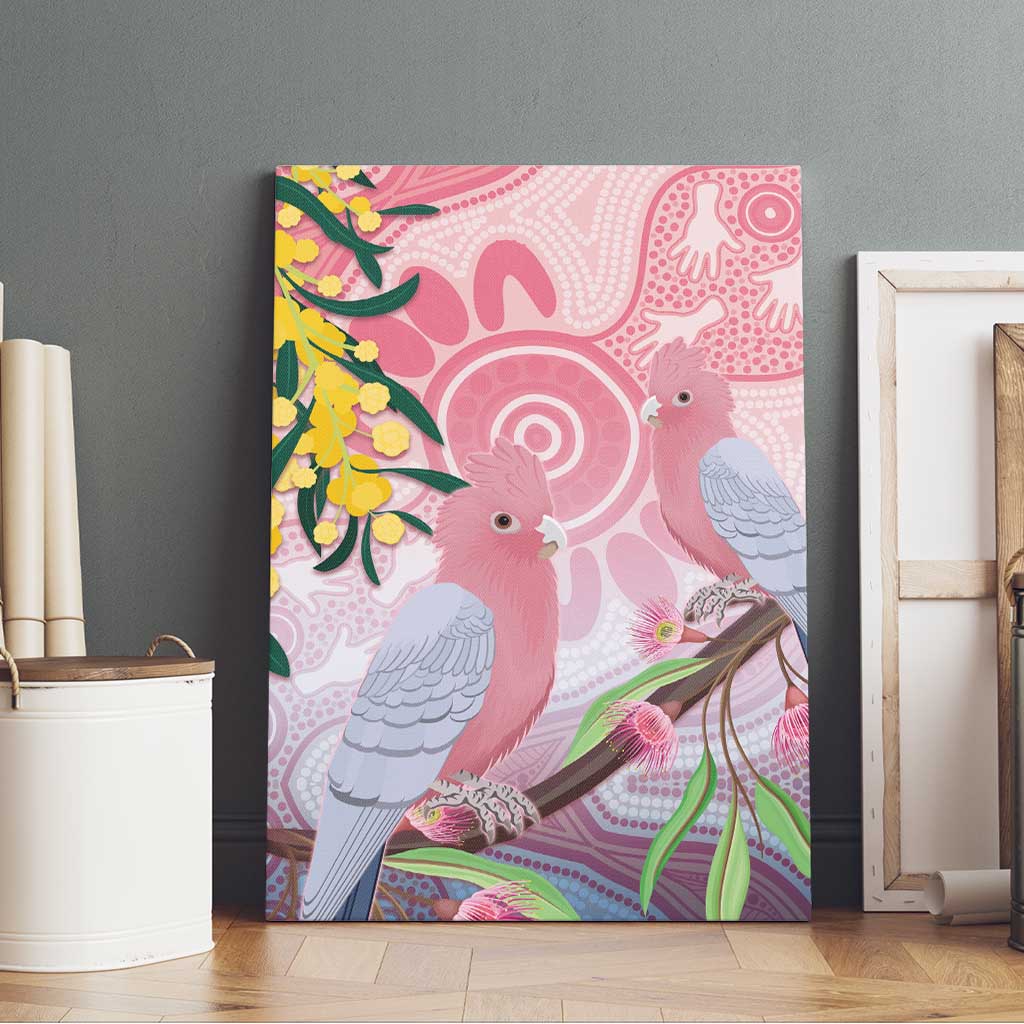 Australia Galah Canvas Wall Art Gumblossoms Golden Wattle Aboriginal Art