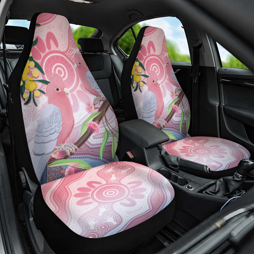 Australia Galah Car Seat Cover Gumblossoms Golden Wattle Aboriginal Art