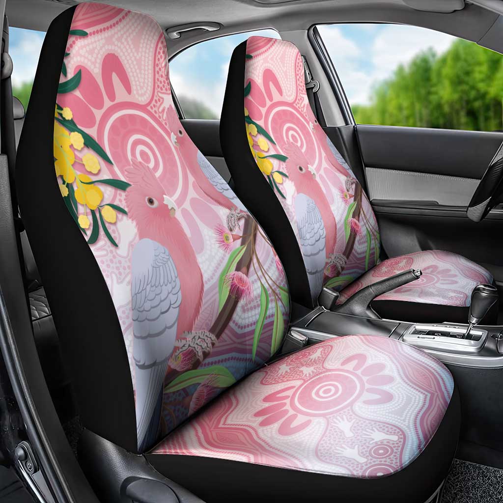 Australia Galah Car Seat Cover Gumblossoms Golden Wattle Aboriginal Art