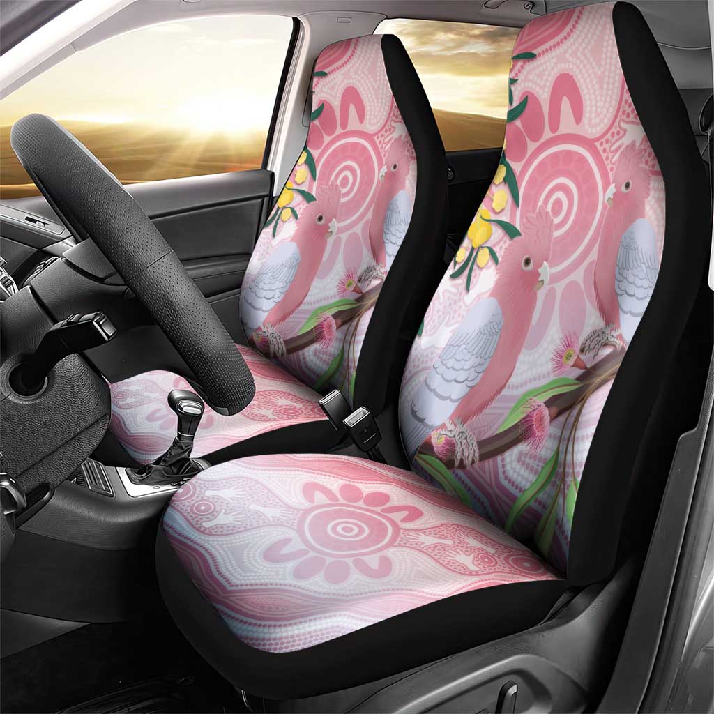 Australia Galah Car Seat Cover Gumblossoms Golden Wattle Aboriginal Art