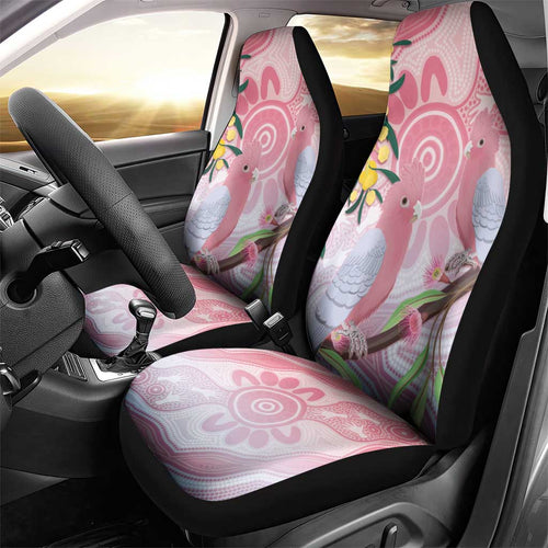 Australia Galah Car Seat Cover Gumblossoms Golden Wattle Aboriginal Art