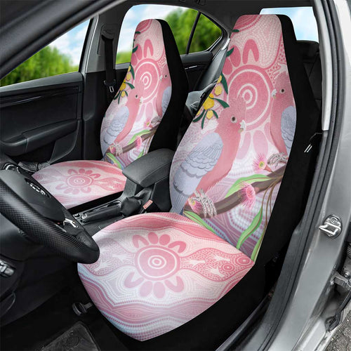 Australia Galah Car Seat Cover Gumblossoms Golden Wattle Aboriginal Art