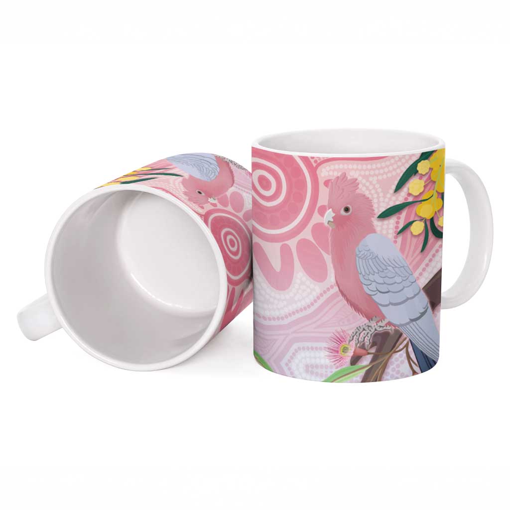 Australia Galah Ceramic Mug Gumblossoms Golden Wattle Aboriginal Art - Aussie Hoodie