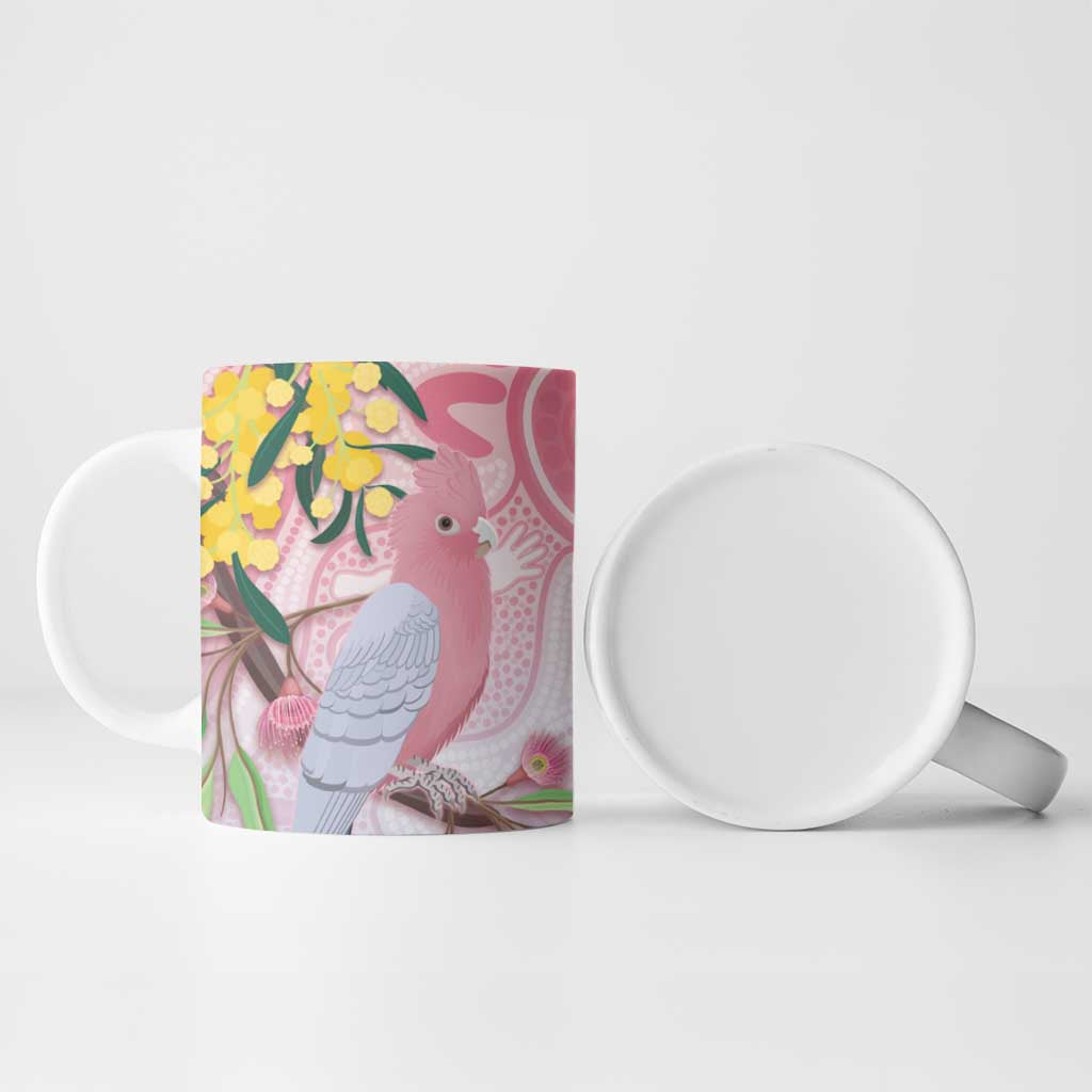Australia Galah Ceramic Mug Gumblossoms Golden Wattle Aboriginal Art - Aussie Hoodie