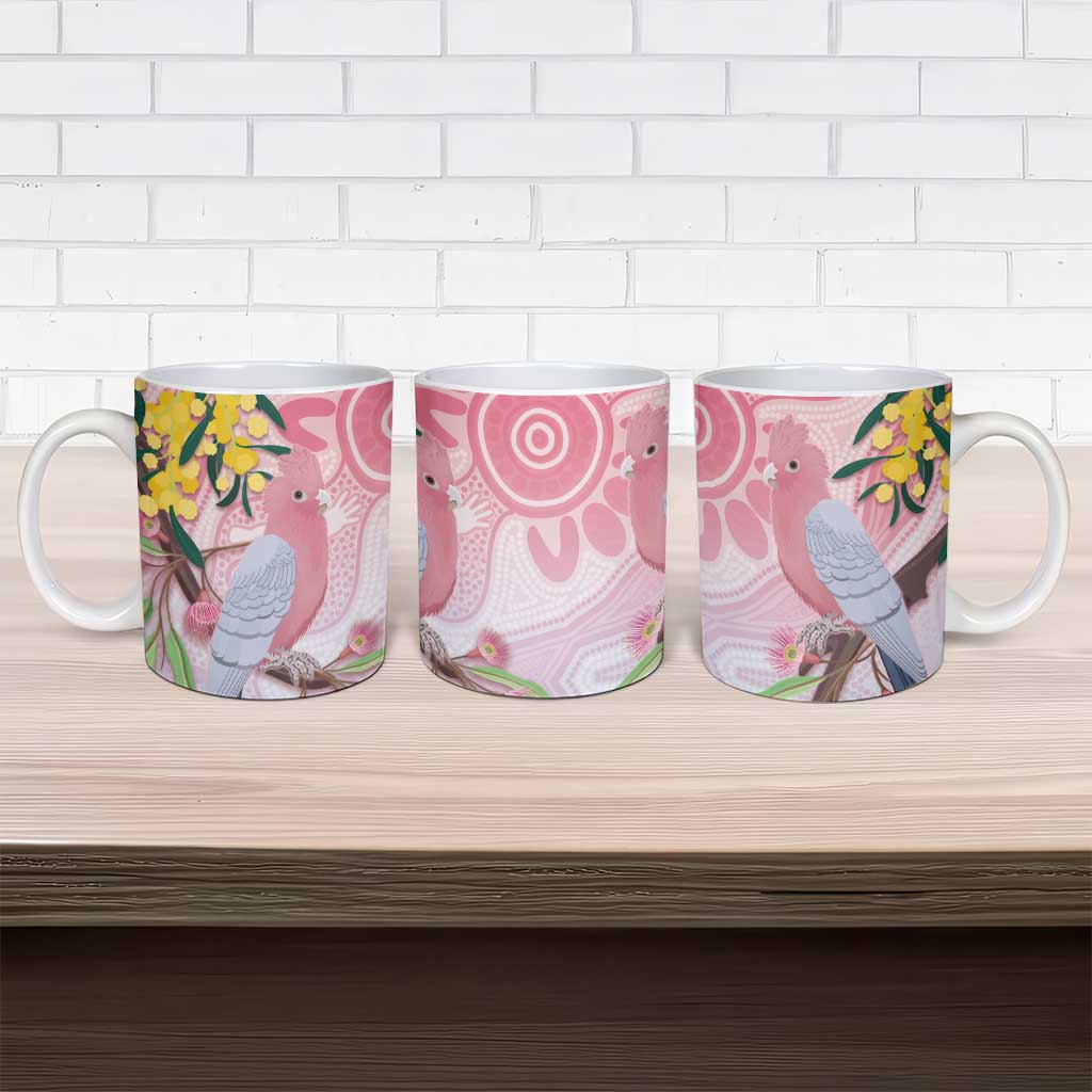 Australia Galah Ceramic Mug Gumblossoms Golden Wattle Aboriginal Art - Aussie Hoodie