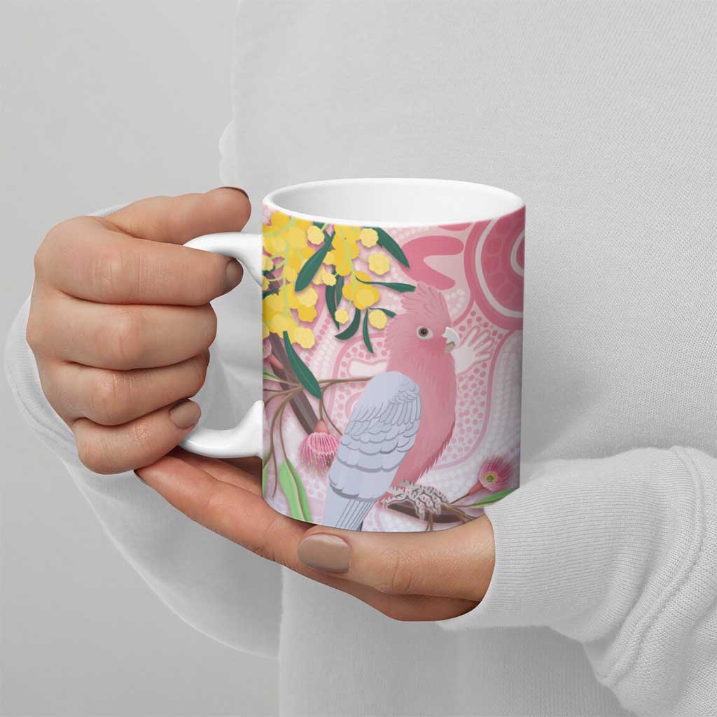 Australia Galah Ceramic Mug Gumblossoms Golden Wattle Aboriginal Art - Aussie Hoodie