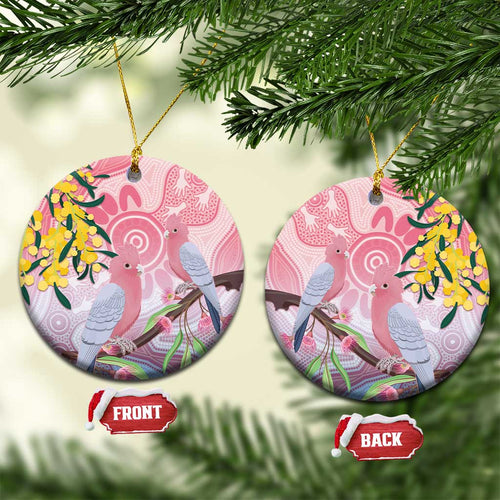 Australia Galah Ceramic Ornament Gumblossoms Golden Wattle Aboriginal Art - Aussie Hoodie