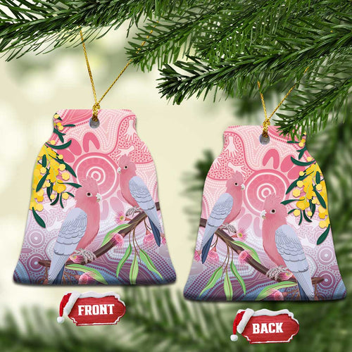 Australia Galah Ceramic Ornament Gumblossoms Golden Wattle Aboriginal Art - Aussie Hoodie
