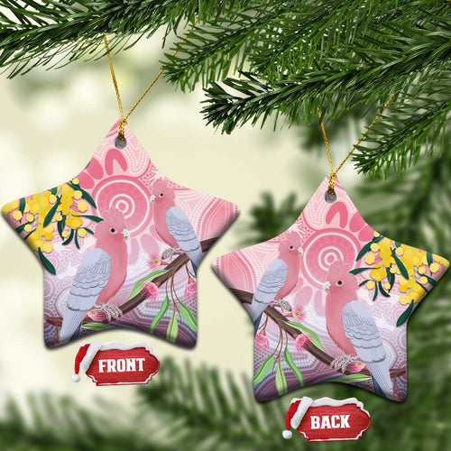 Australia Galah Ceramic Ornament Gumblossoms Golden Wattle Aboriginal Art - Aussie Hoodie