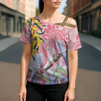 Australia Galah Cross Shoulder Shirt Gumblossoms Golden Wattle Aboriginal Art - Aussie Hoodie