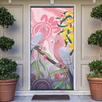Australia Galah Door Cover Gumblossoms Golden Wattle Aboriginal Art - Aussie Hoodie