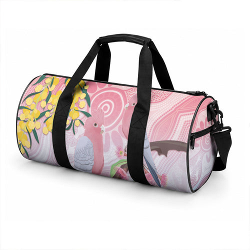 Australia Galah Duffle Bag Gumblossoms Golden Wattle Aboriginal Art
